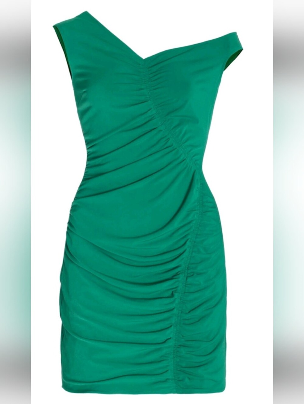 Self-Portrait Ruched Green Mini Dress SIZE US 6
